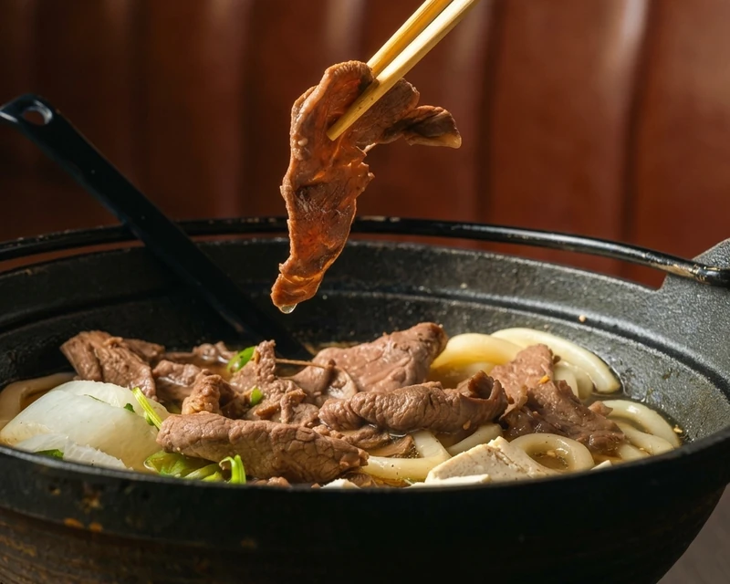 Beef Udon at Kon'ya Japan, Japanese restaurant in Mount Pleasant, Calgary