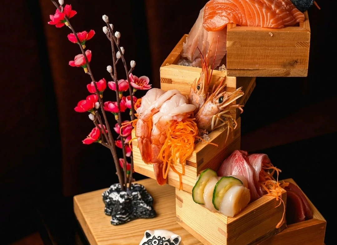 Sashimi Combo of assorted fresh raw fish at Kon'ya Japan, Mount Pleasant, Calgary
